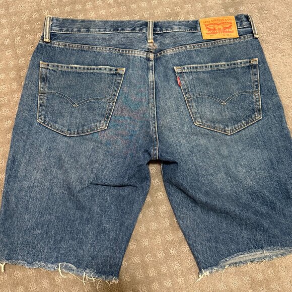Levis 511 Mens Denim Distressed Jorts Shorts Size 36 - Picture 2 of 7